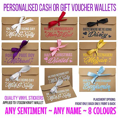 £5.95 • Buy PERSONALISED Name Money Wallet ANY OCCASION Envelope/Gift/Voucher/CASH ~ CUSTOM