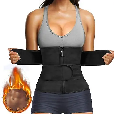 Waist Trainer Women Body Shaper Neoprene Sweat Sauna Belt Tummy Control Girdle • £15.79