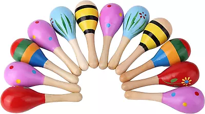 Sansheng 12 PCS Mini Wood Festival Maracas Toys Wooden Maracas Festival Paintin • $20.19