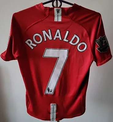 Manchester United 2007 - 2009 Home Football Nike Shirt #7 Ronaldo Size XL Boys • $40