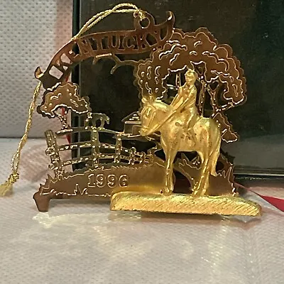 Kentucky Horse Park Lexington Christmas Ornament 24k Gold Plate 1996 • $19.99