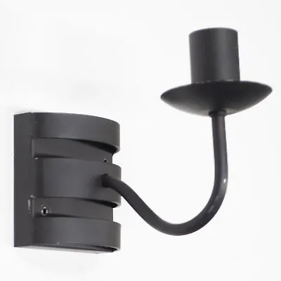 Litecraft Wall Light Industrial Style Candle 1 Arm - Black Clearance             • £18.99