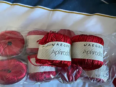 New Jaeger Aphrodite 10 X 50g Red DK 100% Viscose Lovely Vintage Yarn • £24.85