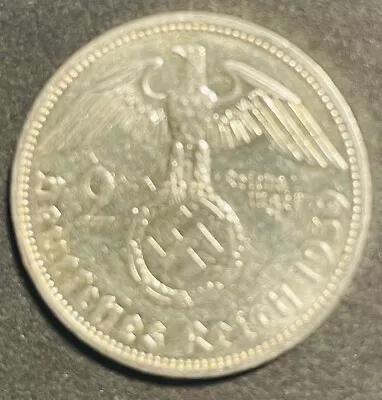 Germany 1938 5 Mark Paul Von Hindenburg Coin • $10