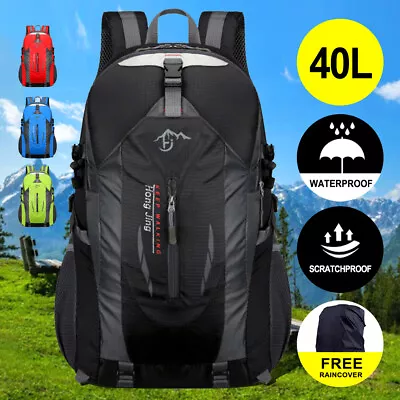 40L Hiking Camping Bag Large Waterproof Backpack Outdoor Travel Luggage Rucksack • $10.35