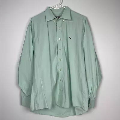Vineyard Vines Shirt Mens L Light Green Long Sleeve Button Up WHALE Shirt • $4.99