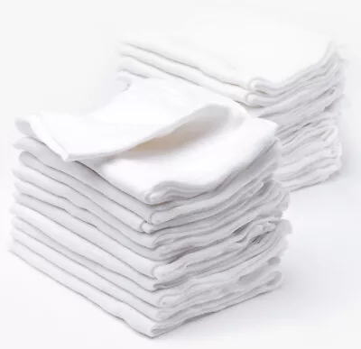 ✅ Baby Muslin Squares 100% Cotton Soft Swaddle Burp Cloths Nappy Bibs 80x80cm • £3.17