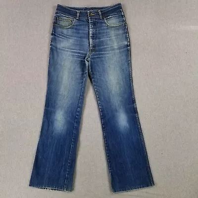 VINTAGE Jordache 33x32 Bell Bottom 80s Jeans Retro Faded High Rise Altered • $89.79