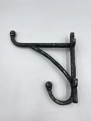 J W FISKE NY Antique Cast Iron Bracket Hook Hanger Farm Industrial Hardware • $185
