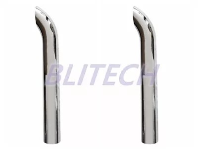 PAIR Chrome Curved Exhaust Stack Pipe 6 ODx60  Inch Length Truck Tube Tailpipe • $370