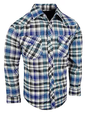 Plaid Western Shirt Mens Triple Snap Cuff Flap Pockets TRUE FIT Country Casual D • $21.95