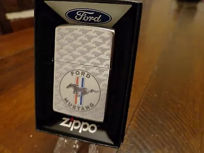 Ford Mustang Repeating Logo Circle Zippo Lighter Mint In Box • $28.95