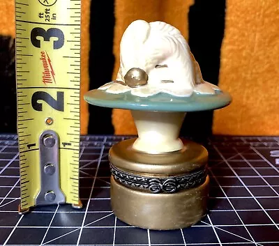 Vintage Lady Head Fancy Hat Limoges Style Hinged Trinket Box • $15