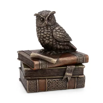 Vintage Bronze Mythical Owl Jewelry Box Unique Decorative Jewellery Box Gift Pc • $201.48