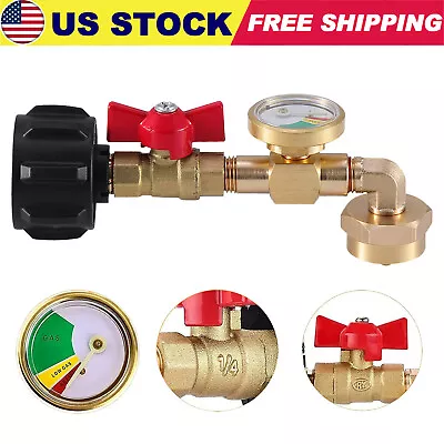 NEW 1Lb To 20Lb Tank Propane Refill Adapter With Gauge And ON-Off Control Valve • $16.55