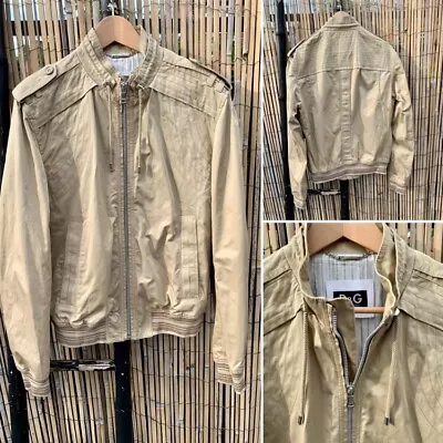 Dolce & Gabbana D&G Men's Beige Short Bomber Biker Coat Jacket Size IT 52 L 44  • £69.95