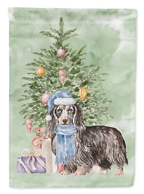 Dachshund Longhair Black Tan Christmas Presents Tree Flag Garden Size CK8203GF • $16.99