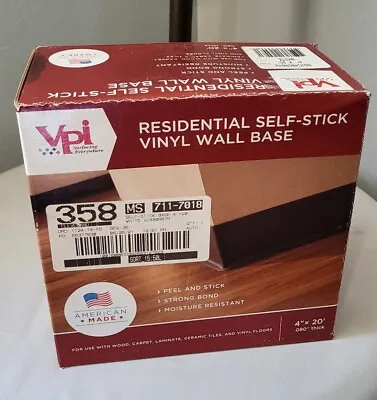 VPI Residential Self-Stick Vinyl Wall Base White 4  X 20  Made USA  • $11