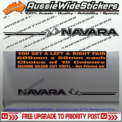 NAVARA Stickers D40 D22 4x4 Ute Diesel Bullbar Mountain For Nissan 600mm PAIR  • $24.90