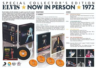 Elvis Presley - FTD - Now In Person 1972 - Box - 4 Cd - 45rpm - Book  - Bonus Cd • $379