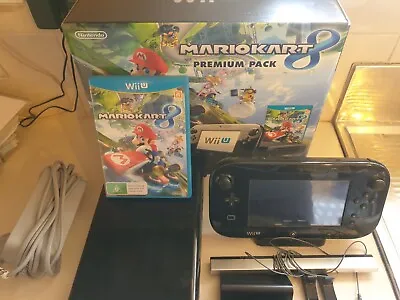 Black 32 GB Nintendo Wii U Mario Kart 8 Deluxe Set Boxed Console Bundle • $249