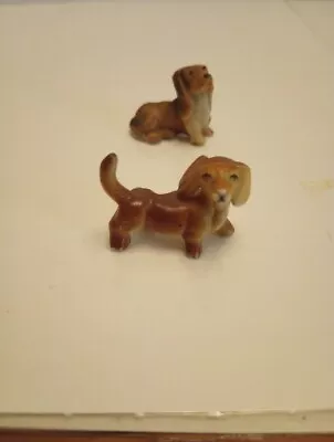 Two Vintage Miniature Dachshund Figurines 1.5   • $6.99