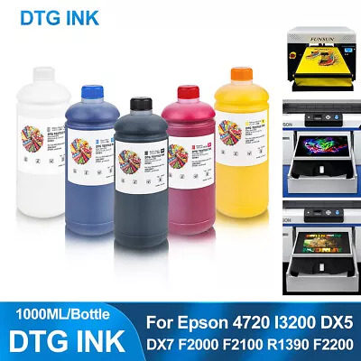 5*1000ml DtgTextile Ink For Epson L800 L805 L1800 R290 1390 1400 DX5 DX7 Printer • $440