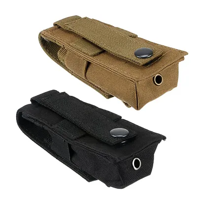 2Pcs Tactical   Flashlight Molle Bag Torch Belt Holster Holder Pouch • £7.90