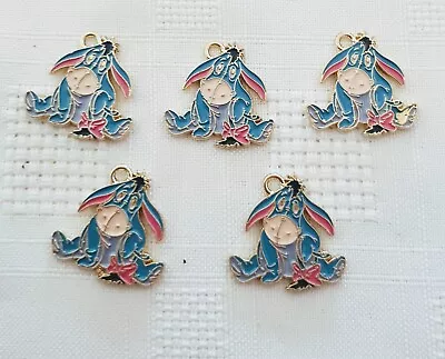 5 X EEYORE CHARMS PENDANTS ENAMEL METAL BAMBI WINNIE THE POOH AVAILABLE AND MORE • £4