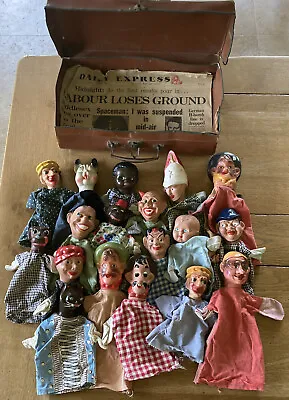£200 • Buy 18 Vintage Punch And Judy Hand Puppets Moulded Head 1950’s 1960’s Free Postage