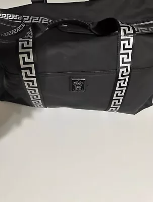 VERSACE Duffle Bag $270 Parfums Black Overnight Weekender Travel Shoulder Bag  • $210