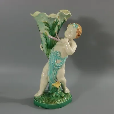 Mintons Majolica Putti Flower Holder Vase • $1478.31