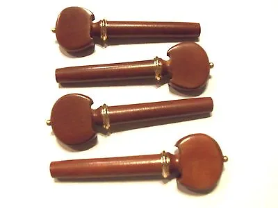 Violin Pegs Boxwood  Baroque  With Gold Pins And Collars  Violin  Pegs Parts • $12.99