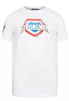 BadRhino Men's White Ultimate Strongman T-shirt Size M Big & Tall BNIP FREEPOST • £9.99