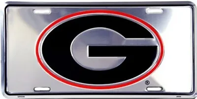 Georgia Bulldogs NCAA Silver Mirror License Plate • $12.85