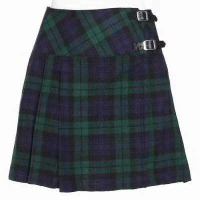 Black Watch Ladies Knee Length Kilt Skirt 16  Length Tartan Pleated Kilts • $14.99