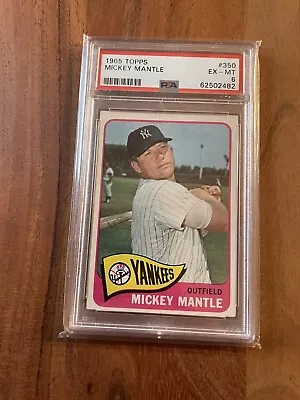 PSA 6 1965 Topps #350 Mickey Mantle Well Centered • $1100