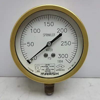 Marsh Instrument Co W0410 Gauge Sprinkler 3.5  1/4 Bm 300 Dp 300 Psi *USED  • $14.99