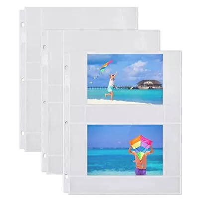 Photo Album Refill Pages 4x6 Horizontal 25 Pack For 100 Photos 3ring Binder Ph • $13.89