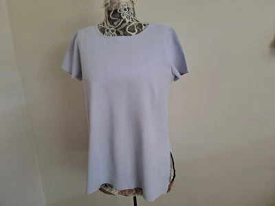 $49 • Buy Scanlan Theodore Pale Blue Crepe Knit Top Size Med