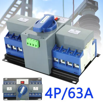 £22.99 • Buy 63A 4P Dual Power Mini Automatic Transfer Switch Generator Changeover Switch