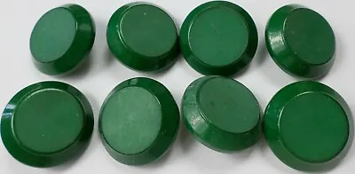 16 VINTAGE Deep Green Plastic? Raised Middle Metal Shank Buttons 23x10mm 7/8  • $8