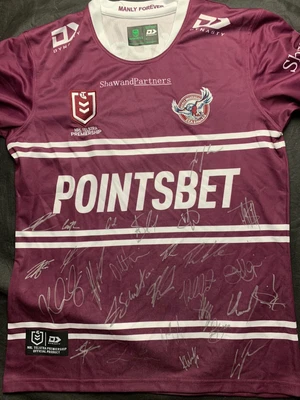 $152.50 • Buy Manly Sea Eagles Signed 2023 Home Jersey NRL ** Tom Trbojevic Photo Proof **
