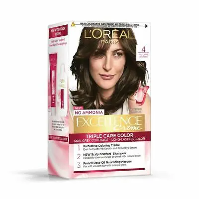 L'Oreal Paris Excellence Creme Hair Color 4 Natural Brown/Natural Dark Brown 7 • £20.15