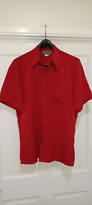 Bertelli USA MEDUSA Micro Fiber Button-front DRESS Shirt Medium LARGE RED ! • $34.99