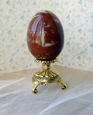 Vintage Brown/white Marble Franklin Mint Collector Egg. 6.5cm 1990. No Stand. • £15