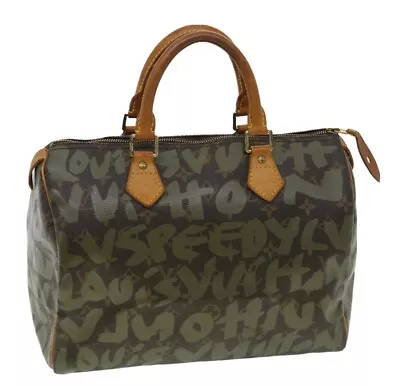 Louis Vuitton Speedy 30 Graffiti X Stephen Sprouse Khaki Green • £1950