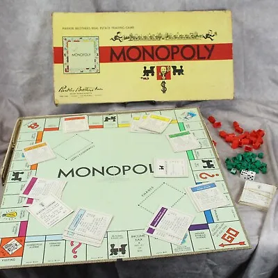 Monopoly Board Game 1936/1946 Parker Brothers Plus Extra Tokens Cards • $36.99