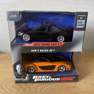 Jada - Fast And Furious Legacy 1:32 Series Honda Civic EJ1 And Han’s RX-7 • £19.79