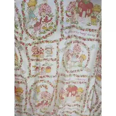Vintage Strawberry Shortcake Full Fitted Sheet & 2 Pillow Cases 1980's • $28.99